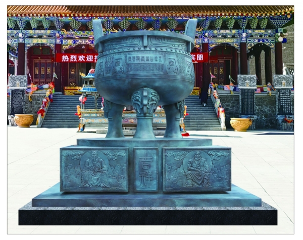 《無極龍鳳鼎 》   吉祥會館   材質：青銅   高度：2547mm   安放：昆侖山